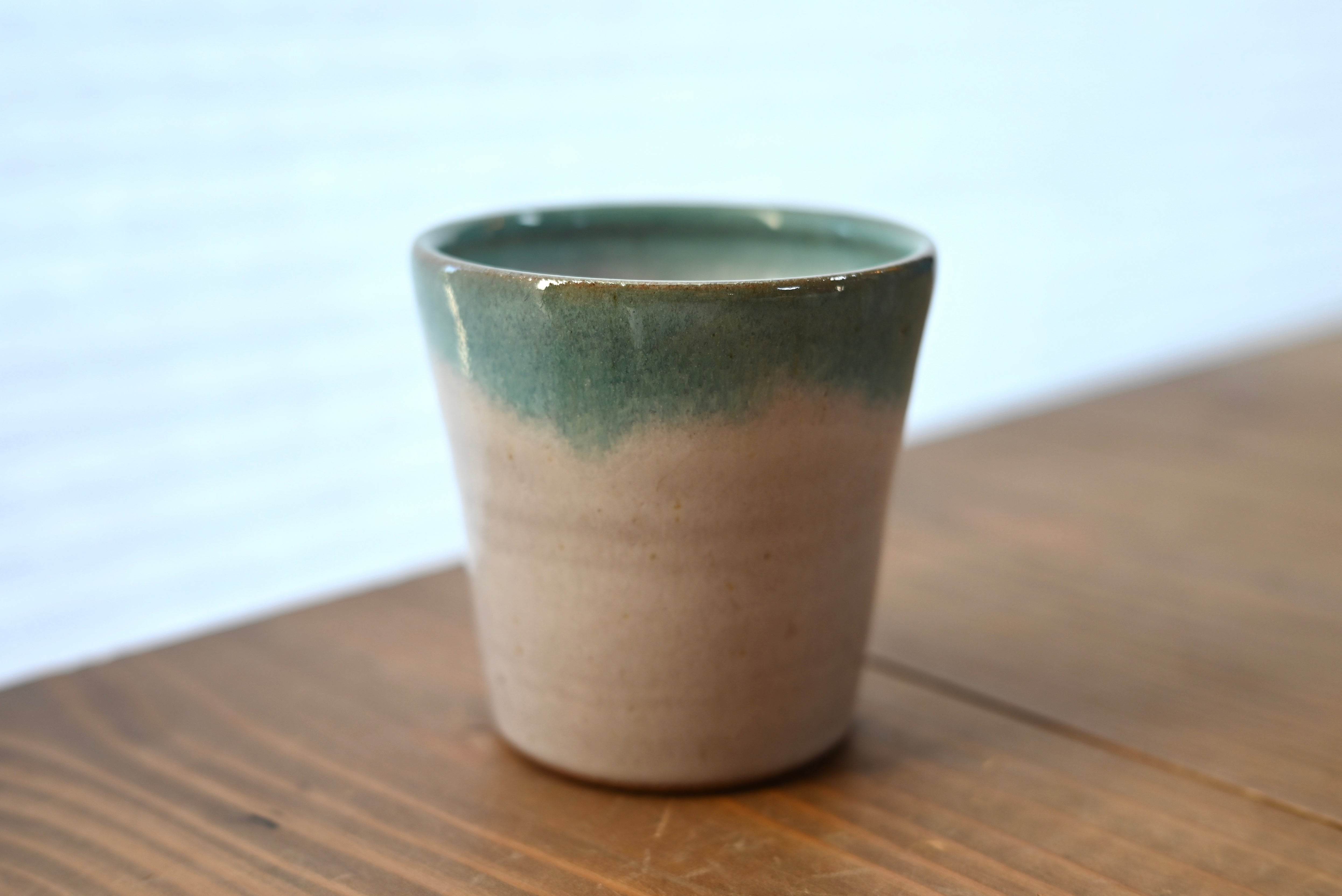 湯吞み(水色×グラデ―ション)